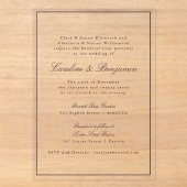 Invitations En Acrylique Bordure de script classique formel élégant mariage (Recto)
