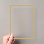 Invitations En Acrylique Bordure et Mariage de script classique (In situ (ordinateur de poche))