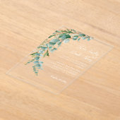Invitations En Acrylique Botanical Eucalyptus Fall Leaf Wreath Wedding (Poser)
