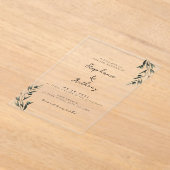 Invitations En Acrylique Botanique Olive Branch Feuille Mariage italien (Poser)