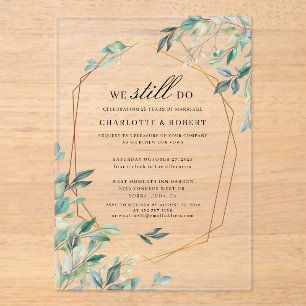 Invitations En Acrylique Botanique Vow renouveau Eucalyptus Mariage