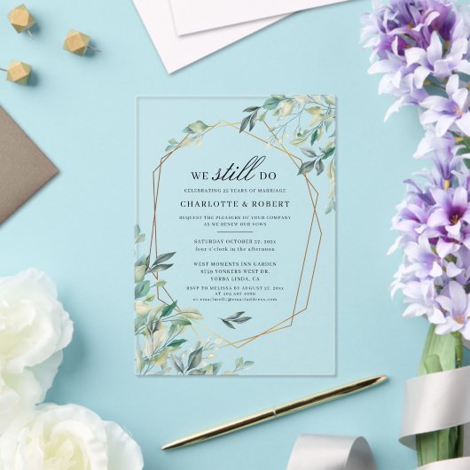 Invitations En Acrylique Botanique Vow renouveau Eucalyptus Mariage (Insitu (Mariage))