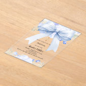 Invitations En Acrylique Boucles d'arc bleu garçon clair Baptême (Poser)