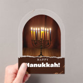 Invitations En Acrylique Bougies d'éclairage Happy Hanoukka Acrylique Invit (In situ (ordinateur de poche))