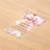 Invitations En Acrylique Boules rose bow clair Sweet 16 (Poser)