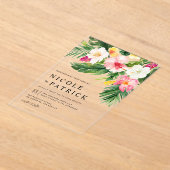 Invitations En Acrylique Bouquet de fleurs tropicales Mariage d'été (Poser)