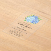 Invitations En Acrylique Bouquet de mariée aux hortensias bleus floraux Sho (Poser)