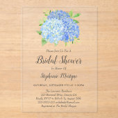 Invitations En Acrylique Bouquet de mariée aux hortensias bleus floraux Sho (Recto)