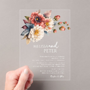 Invitations En Acrylique Bouquet fleur sauvage de fleurs Mariage