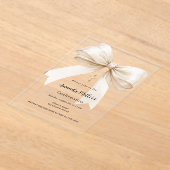 Invitations En Acrylique Bow crème beige fille clair Confirmation (Poser)