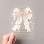 Invitations En Acrylique Bow First Holy Communion Girl - Boho Arch (In situ (ordinateur de poche))