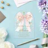Invitations En Acrylique Bow First Holy Communion Girl - Boho Arch (Insitu (Mariage))