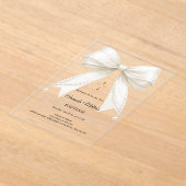 Invitations En Acrylique Bow Ivory Pearls Girl Elegant Baptism (Poser)