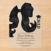 Invitations En Acrylique Bow Modern Graduation (Recto)