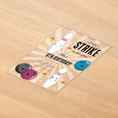 Invitations En Acrylique Bowling Pizza Strike Up Some Fun Anniversaire Enfa (Poser)