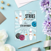 Invitations En Acrylique Bowling Pizza Strike Up Some Fun Anniversaire Enfa (Insitu (Mariage))