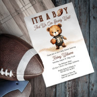 Boy Bearly Wait Baby shower de football américain