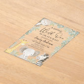 Invitations En Acrylique Boys Wild One Safari Animaux Baby shower (Poser)