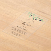 Invitations En Acrylique branche d'olivier Baptême (Poser)