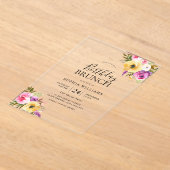 Invitations En Acrylique Brosse Purple Blush Womans Anniversaire Fête Brunc (Poser)