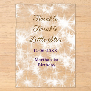 Invitations En Acrylique Brown pailleté scintille scintille petite étoile a