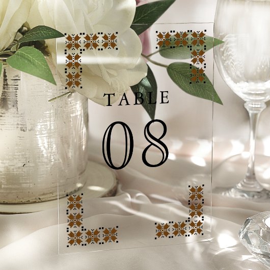 Invitations En Acrylique Brown Ukrainian Wedding Acrylic Table Number