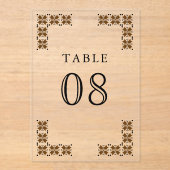 Invitations En Acrylique Brown Ukrainian Wedding Acrylic Table Number (Recto)