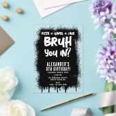 Invitations En Acrylique Bruh Boy Black Graffiti Street Art Birthday (Insitu (Mariage))