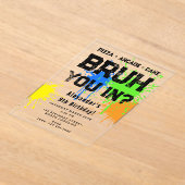 Invitations En Acrylique Bruh Boy's Birthday Party Neon Graffiti Teenager (Poser)