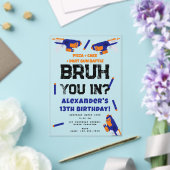 Invitations En Acrylique Bruh Boy's Birthday Party Teenager Dart Gun Battle (Insitu (Mariage))