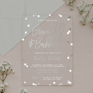 Invitations En Acrylique Brunch & Bubbly Confetti Enterrement de Vie de Jeu