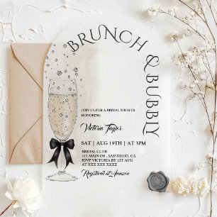 Invitations En Acrylique Brunch & Bubbly Prosecco Bow Fête des mariées