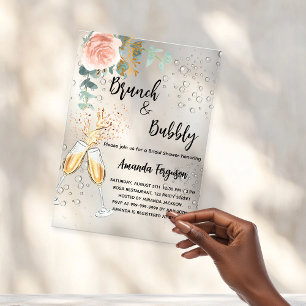 Invitations En Acrylique Brunch Bulles Enterrement de Vie de Jeune Fille ro
