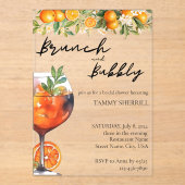 Invitations En Acrylique Brunch et Aperol Spritz Orange Italien (Recto)