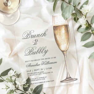 Invitations En Acrylique Brunch Et Bubbly Enterrement De Vie De Jeune Fille
