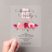 Invitations En Acrylique Brunch et Bubbly Fête de Mariage Florale (In situ (ordinateur de poche))