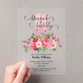 Invitations En Acrylique Brunch et Bubbly Floral pour EVJF (In situ (ordinateur de poche))