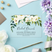 Invitations En Acrylique Brunch Fête des mariées à crème florale blanche (Insitu (Mariage))