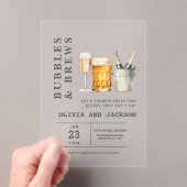 Invitations En Acrylique Bubbles & Brews Couples Douche (In situ (ordinateur de poche))