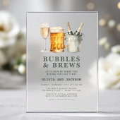 Invitations En Acrylique Bubbles & Brews Couples Douche