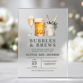 Invitations En Acrylique Bubbles & Brews Couples Douche