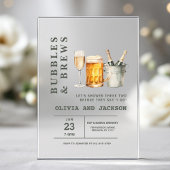 Invitations En Acrylique Bubbles & Brews Couples Douche