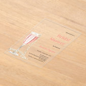 Invitations En Acrylique Bubbly déjeuner perles de poursuites rose Fête des (Poser)