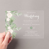Invitations En Acrylique BUDGET Acrylique clair Mariage Fleurs Magnolia (In situ (ordinateur de poche))