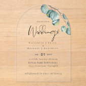 Invitations En Acrylique BUDGET Acrylique Clair Mariage Inviter la verdure (Recto)
