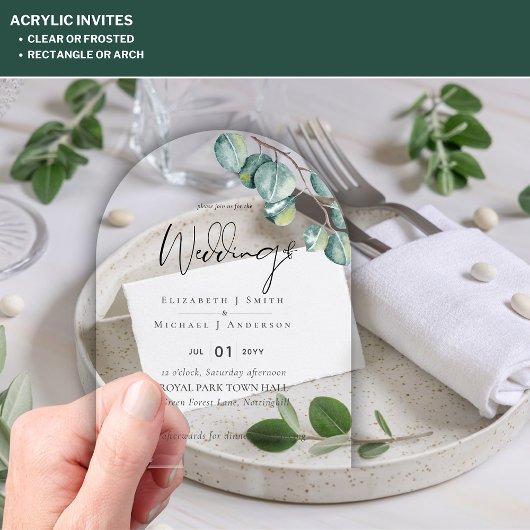 Invitations En Acrylique BUDGET Acrylique Clair Mariage Inviter la verdure