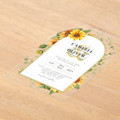 Invitations En Acrylique BUDGET Acrylique Clair Mariage Inviter Tournesols (Poser)