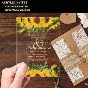 Invitations En Acrylique BUDGET Acrylique Clair Mariage Inviter Tournesols
