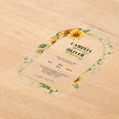 Invitations En Acrylique BUDGET Acrylique Clair Mariage Inviter Tournesols (Poser)