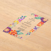 Invitations En Acrylique BUDGET Acrylique Clear Fiesta Floral Mariage (Poser)